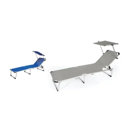 Lettino pieghevole con parasole